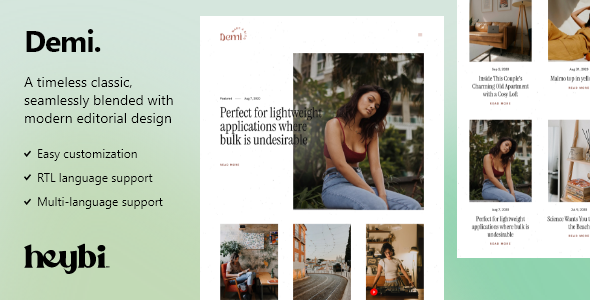 Demi: A classic elegance with modern editorial design