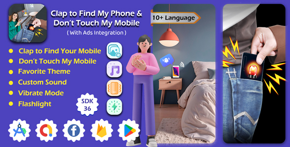 Clap To Find My Mobile - Don't Touch My Mobile - Find My Phone by Clap - Mobile Finder - Android App