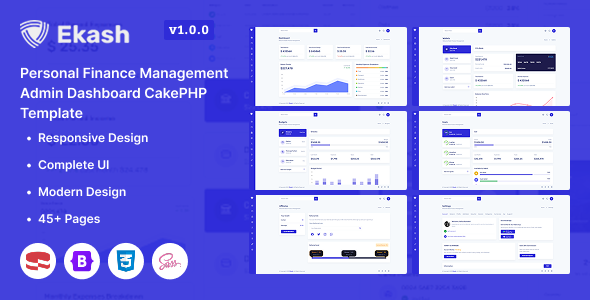 Ekash - Personal Finance Management Admin Dashboard CakePHP Template
