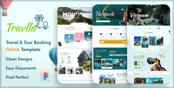 Travlla – Travel & Tour Booking Figma Template