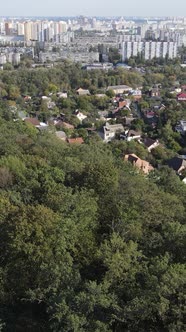 Aerial View of the Border of the Metropolis and the Forest