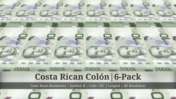 Costa Rican Colón | Costa Rica Currency - 6 Pack | 4K Resolution | Looped