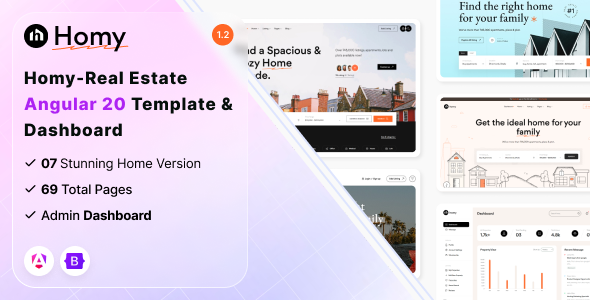Homy - Real Estate Angular 20 Template & Dashboard