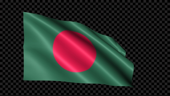 Bangladesh Flag Blowing In The Wind