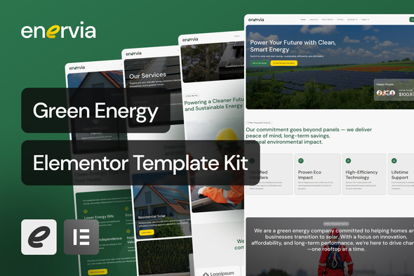 Enervia - Green Energy Elementor Template Kit