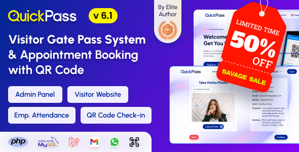 QuickPass - Appointment Booking & Visitor Gate Pass System With Qr Code