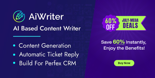 Perfex AiWriter - AI Content Generator And AI Ticket Reply Module