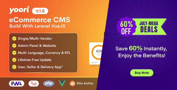YOORI eCommerce | Single & Multi-Vendor PWA Marketplace CMS