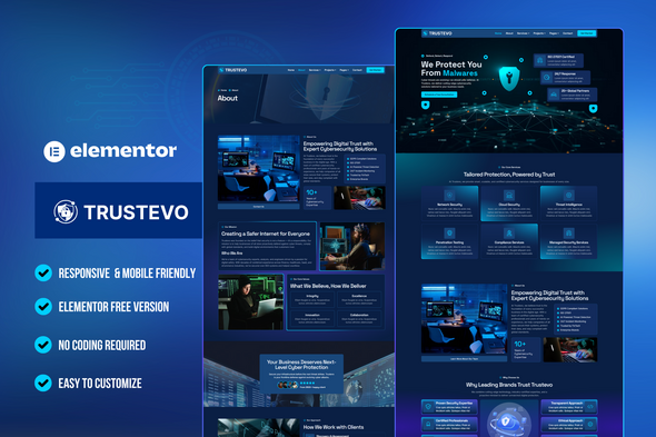 Trustevo - Cyber Security Services Elementor Template Kit