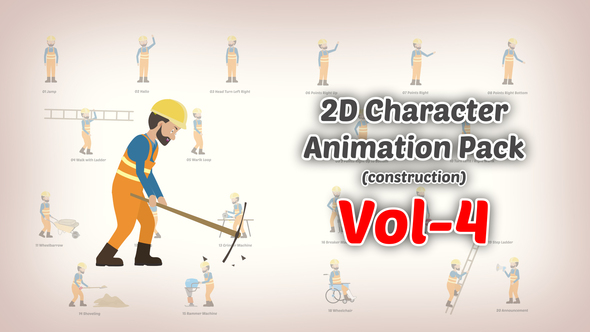 2D character Animation Pack (construction) Vol 4