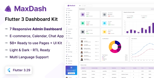 MaxDash - Flutter Admin & Dashboard Kit