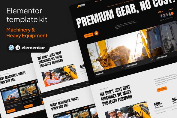 Gravix - Machinery & Heavy Equipment Elementor Kits Templates