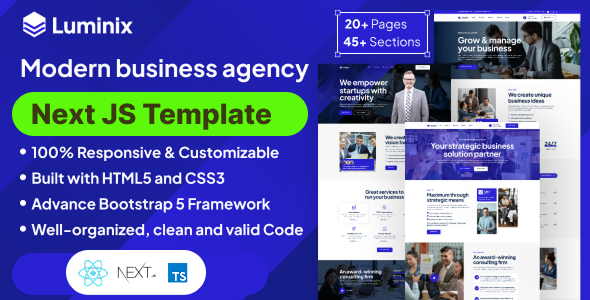 Luminix - Business Consulting React Next JS Template