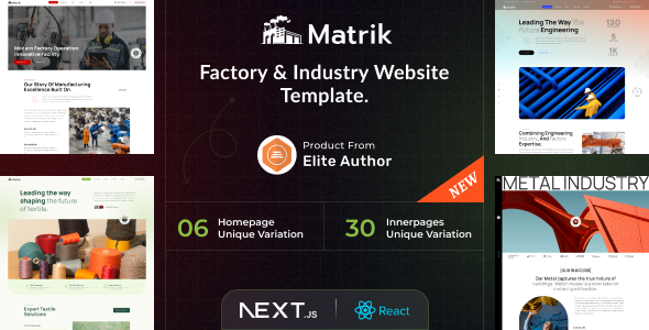 Matrik - Factory & Industry React NextJS Template