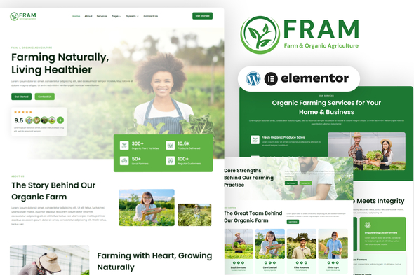 Fram - Farm & Organic Agriculture Elementor Template Kit