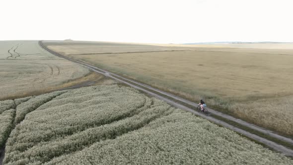 Cycling at sunrise