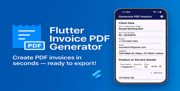 Flutter Invoice PDF Generator