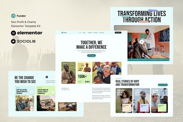 Funder - Non Profit & Charity Elementor Template Kit
