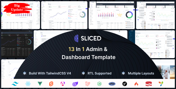 Sliced - Laravel 12, React, Angular, Blazor, Vue, Svelte & Tailwind CSS Admin & Dashboard Template