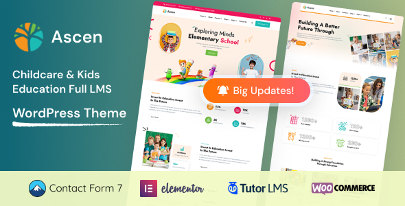 Ascen - Childcare & Kids Education LMS WordPress Theme