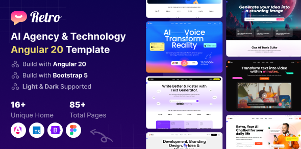 Retro - AI Agency & Technology Angular 20 Template