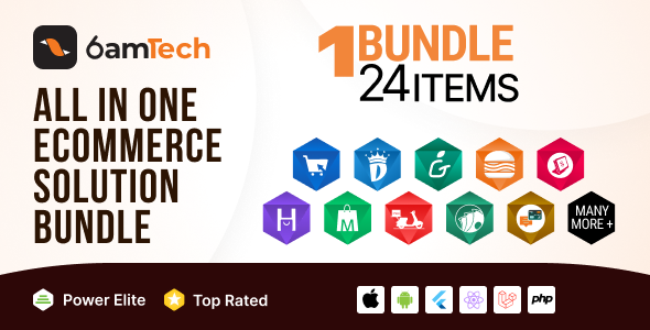6amTech eCommerce solution bundle - All modules of 6amMart, 6Valley, StackFood, Demandium and more