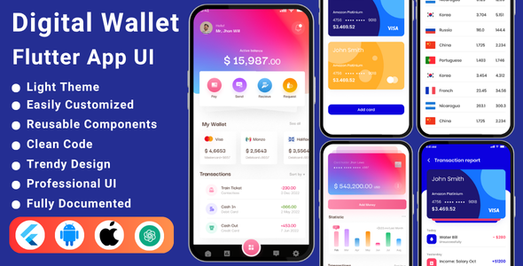 Digital Wallet Flutter App UI Kit