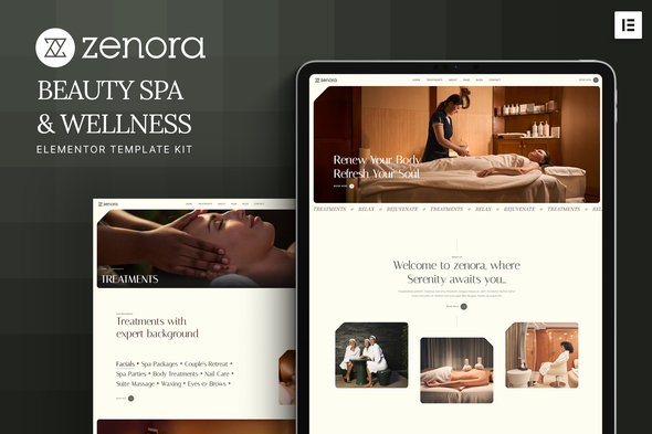 Zenora - Beauty Spa & Wellness Elementor Template Kit