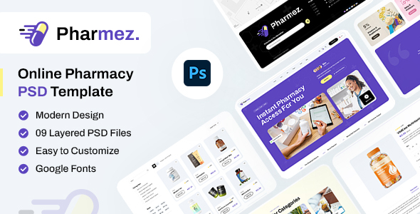 Pharmez | Online Pharmacy PSD Template