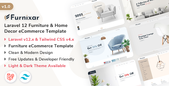 Furnixar - Laravel 12 Furniture & Home Decor eCommerce Template