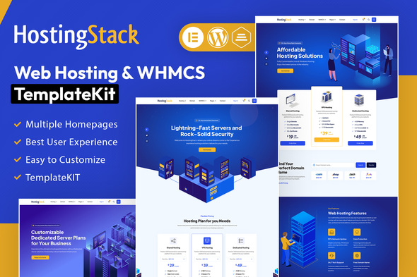 HostingStack - Web Hosting Elementor Template Kit