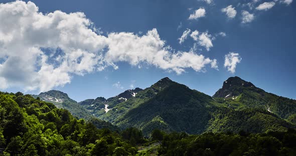 Timelapse of Krasnodar Region Ski Resort Krasnaya Polyana Red Glade Sochi Russia a Clear Sunny