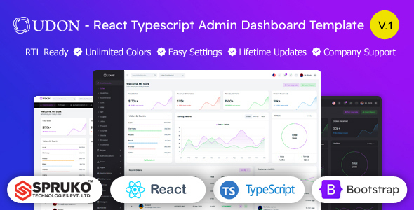 Udon - Typescript React Admin Dashboard Bootstrap Template