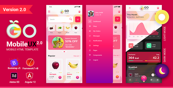 GoMobileUX Multipurpose HTML Template - Bootstrap 5 Mobile ecommerce shop