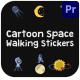 Cartoon Space Walking Stickers for Premiere Pro - VideoHive Item for Sale