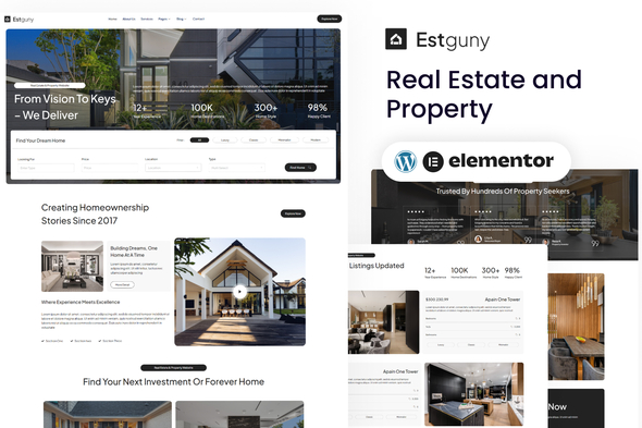 Estguny – Real Estate & Property Elementor Template Kit