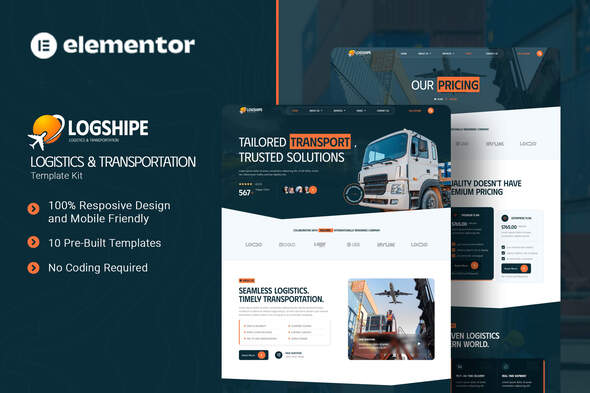 Logshipe - Logistics & Transportation  Elementor Template Kit