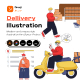 Delivery & Logistics  Illustration Pack - GraphicRiver Item for Sale
