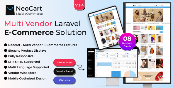 NeoCart - Multi Vendor eCommerce Laravel Website With Admin Panel
