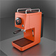 Modern Espresso Coffee Machine 3D Model – Orange | FBX, OBJ, BLEND, UV Textured - 3DOcean Item for Sale