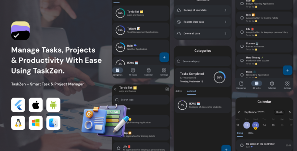 TaskZen – Smart Task And Project Manager Flutter