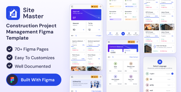 SiteMaster - Construction Management App Figma UI Kit