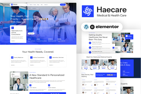Haecare - Medical & Health Care Elementor Template Kit