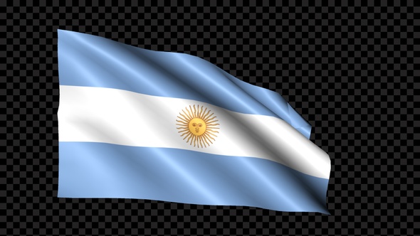 Argentina Flag Blowing In The Wind