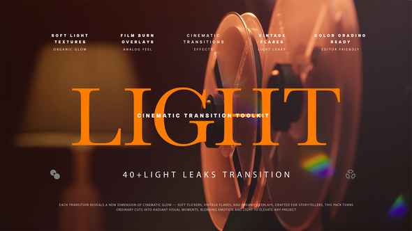 40+ Light Leak Transitions Pack