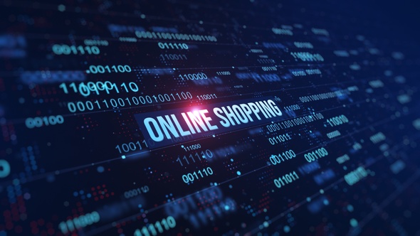 Online Shopping Digital Binary Code Background