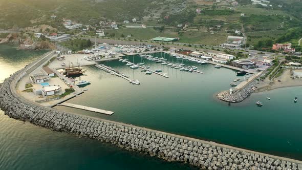 Yachts at Sea Filmed on a Drone