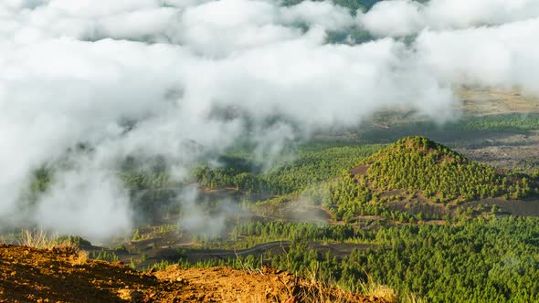 La Palma Valley And Clouds Timelapse, Spain