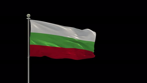 Bulgaria  Looping Of The Waving Flag Pole With Alpha