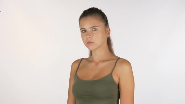 Young Woman Suffering From Elbow Injury, Looking To the Camera 1080p